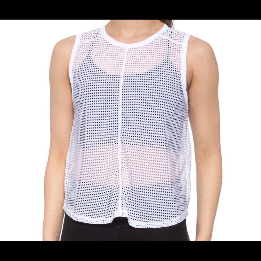 NWT Sage Cropped Mesh Tank Top